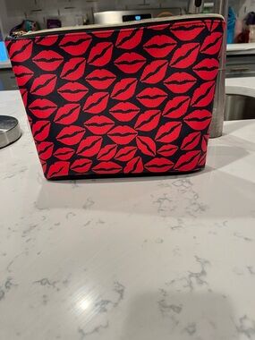 Red Lip Print Cosmetic Pouch